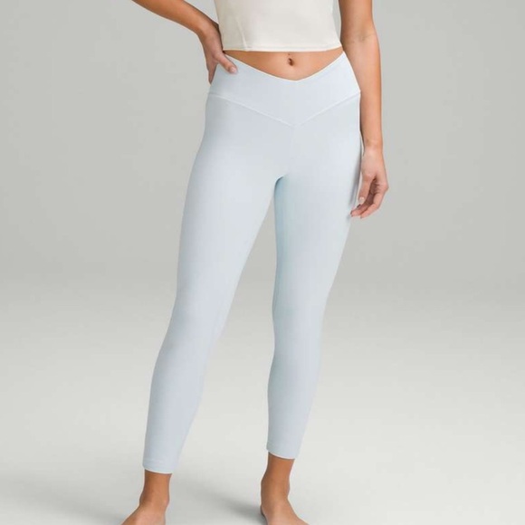 lululemon Align V-Waist Pant 25" Length Leggings Pastel Blue Nulu Stretch Sz 0 - Picture 1 of 5